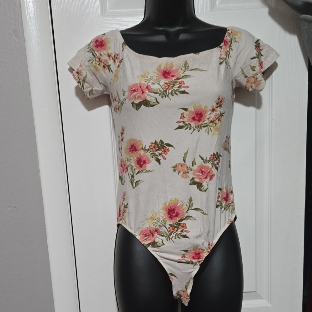 Wishful Park Floral Bodysuit in Cream and Pink
